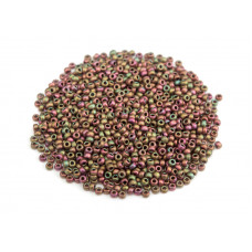 Бисер круглый Miyuki Matte Metallic Green/Pink (№2035)