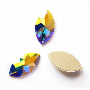 Лодочка Crystal AB с гранением "снежинка" 