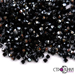 Биконусы PRECIOSA Jet Hematite Half 4 мм, 20 штук