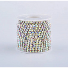 Стразовая лента Crystal AB (серебристая база) Стразовая лента Crystal AB (серебристая база)