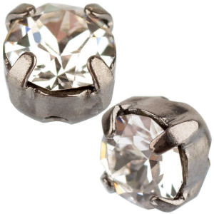 Шатон с кристаллом Swarovski Gun Metal Brushed Crystal в оправе SS16 (3,8-4 мм) - 5 штук