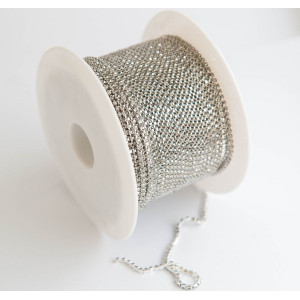 Стразовая лента Silver (серебристая база)