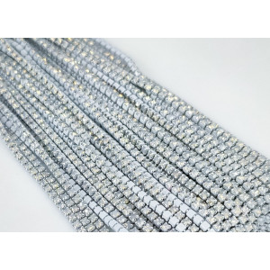 Стразовая лента White Opal (база Grey)