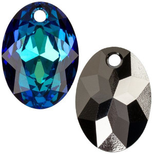 6438 Подвеска Swarovski Elliptic Cut Crystal Bermuda Blue - 11,5 mm