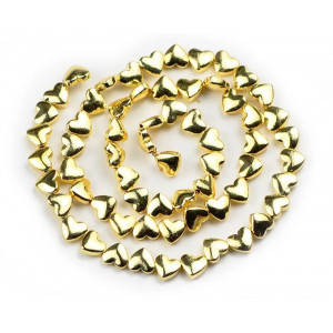 Бусины-сердечки Light Gold, 5х6 мм, 5 штук