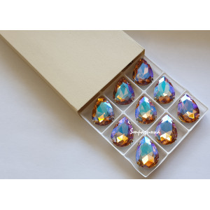 Стразы в цапах Капля AB Topaz