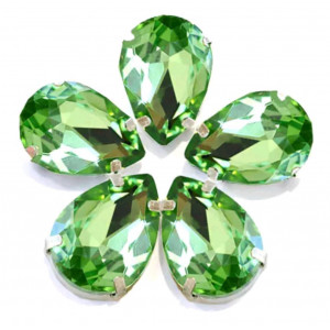 Стразы в цапах Капля Light Green