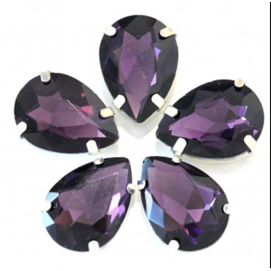 Стразы в цапах Капля Purple
