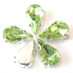 Стразы в цапах Слеза Light Green