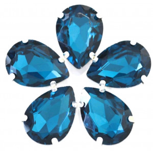Стразы в цапах Капля Blue Zircon