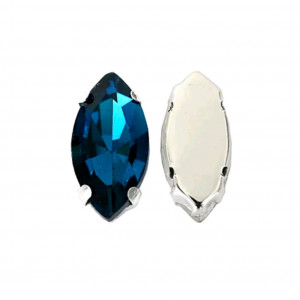 Стразы в цапах Лодочка Blue Zircon