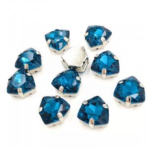 Триллиант в цапах Blue Zircon 12 мм.