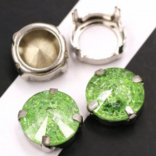 Риволи с эффектом битого стекла Peridot 12 мм. Риволи с эффектом битого стекла Peridot 12 мм.