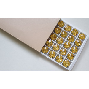Риволи с эффектом битого стекла Light Topaz 12 мм.