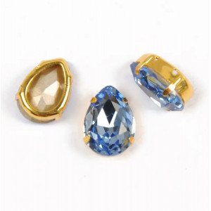 Капля Light Sapphire в золотой оправе (хрусталь)