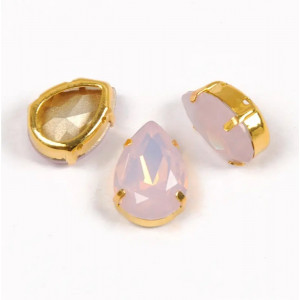 Капля Pink Opal в золотой оправе (хрусталь)