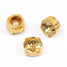 Шатон Light Topaz в золотой оправе (хрусталь)